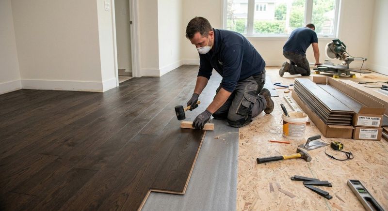 Dark Wood Floor Installation in Middlesex County, NJ